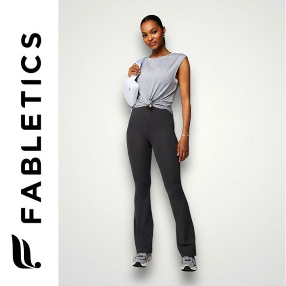 Fabletics NEW Oasis PureLuxe High Waisted Pocket Kick Flare Leggings Black XL - Picture 3 of 7